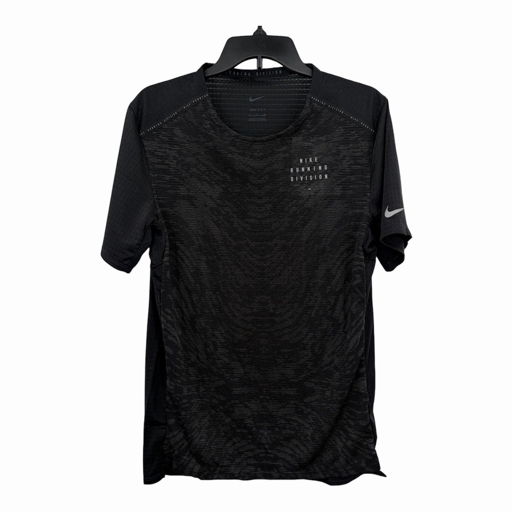 Nike Running Division Shirt Mens S Black Athletic Running Reflective DM4769-010